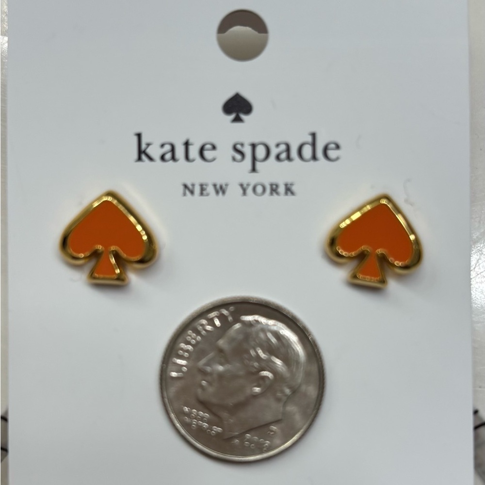 kate spade orange Everyday Spade stud earrings - NWT - Picture 2 of 3